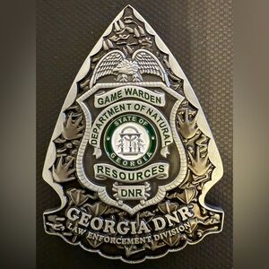 Police Badge with Silver and Green Accents